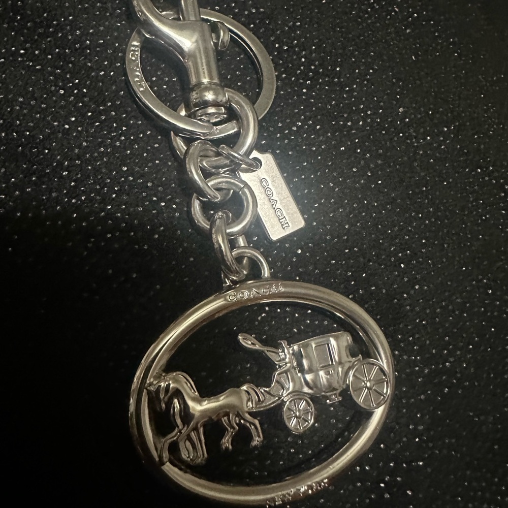 Coach Metallic Keychain with Horse and Carriage